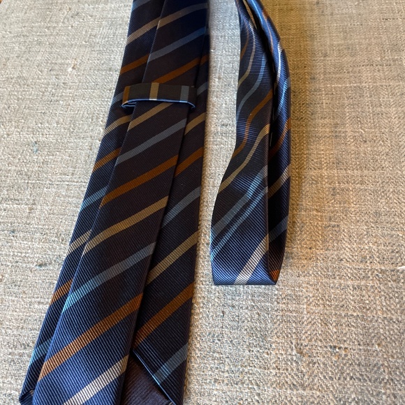 Robert Jensen Dark Blue Strip Tie - Picture 3 of 3